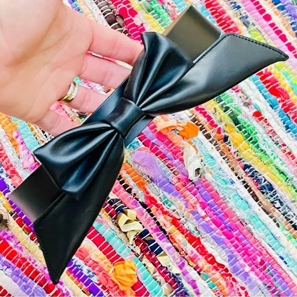 NWT KATE SPADE ♠️ Black Leather Bow Belt - Picture 3 of 5